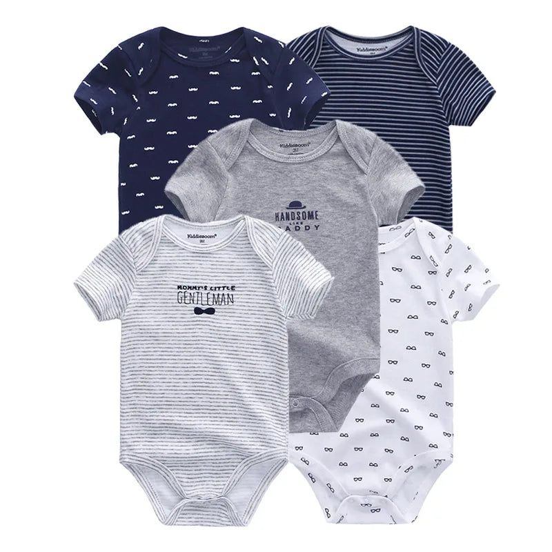 Lullaby 5-Piece Cotton Baby Bodysuit Set