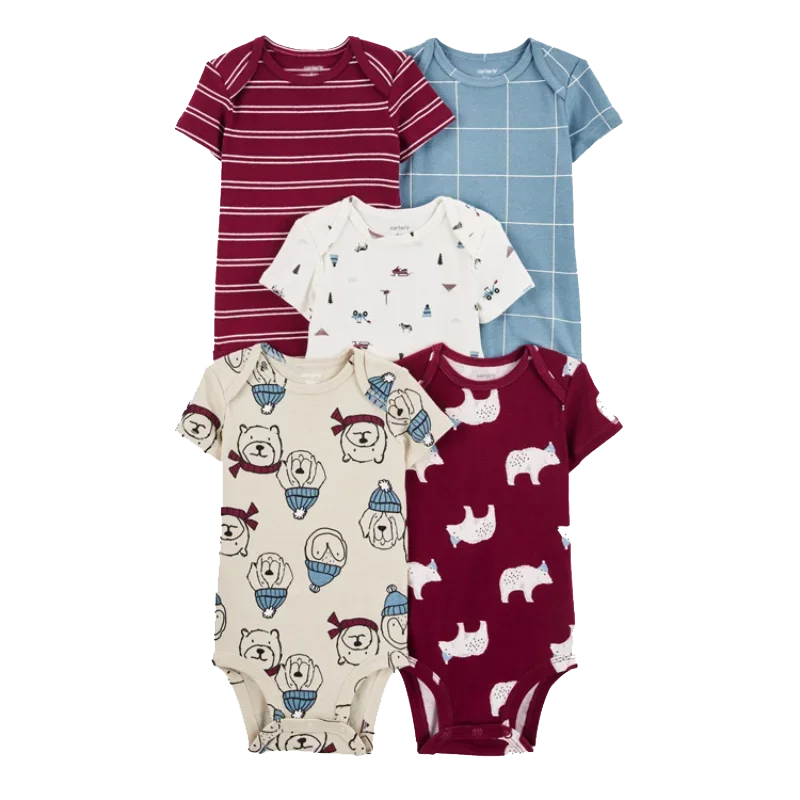 Lullaby Cotton Baby Romper – European Style 5 Pcs Set