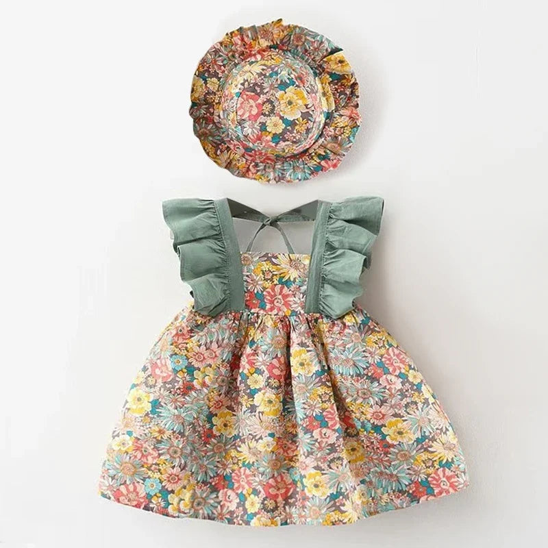 Princess Cotton Dress Comes with Hat - Summer Collection