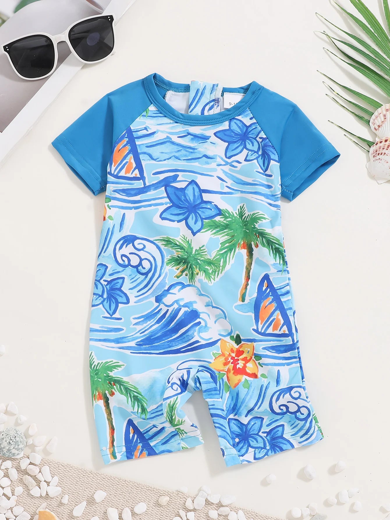 Cartoon Print Baby Boy Swimsuit – Vacation Style