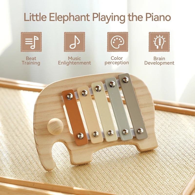 Wooden Musical Instrument Toy β Xylophone, Beads & Drum