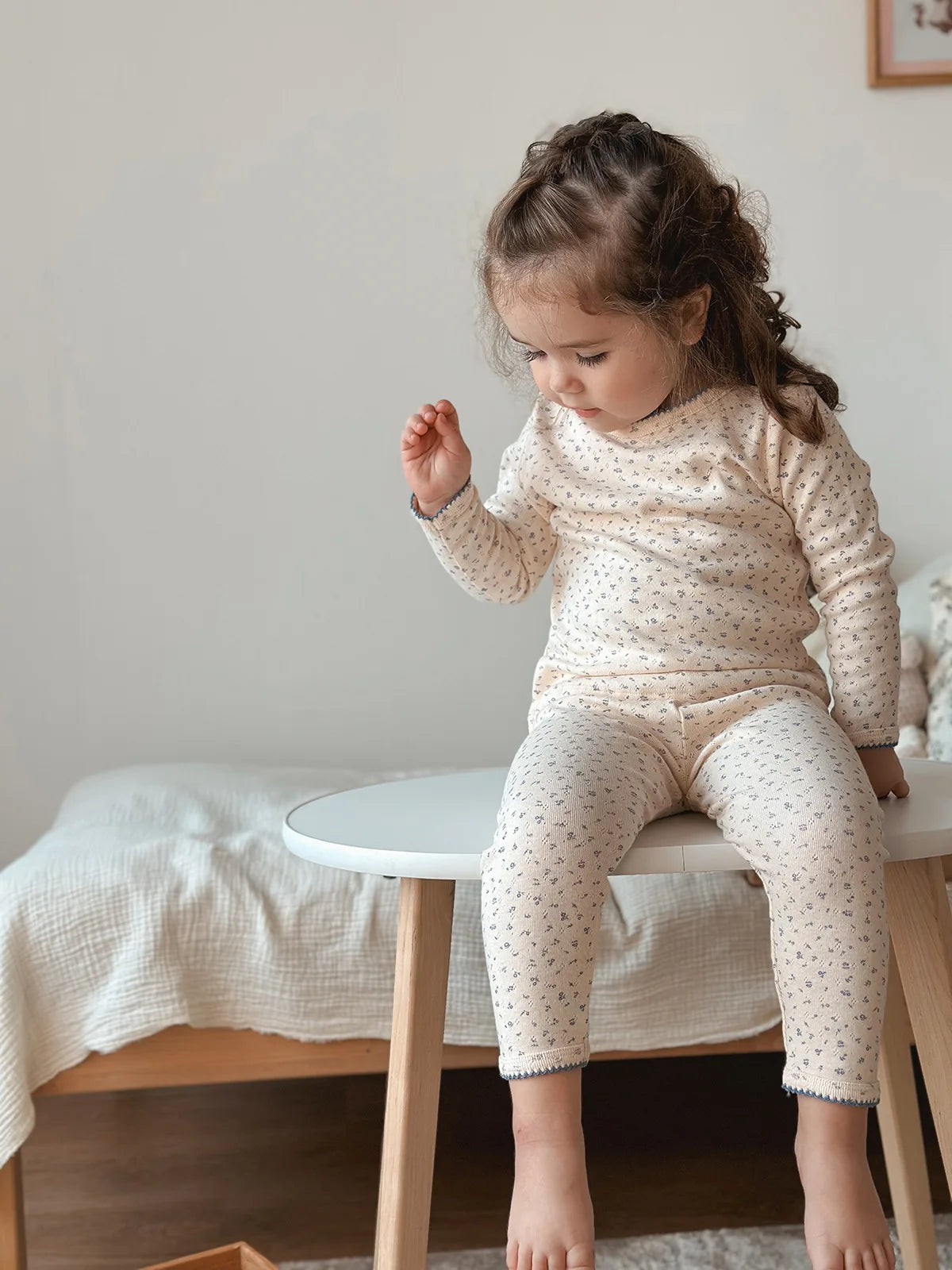 100% Cotton Long Sleeve Top Pant Suit Homewear