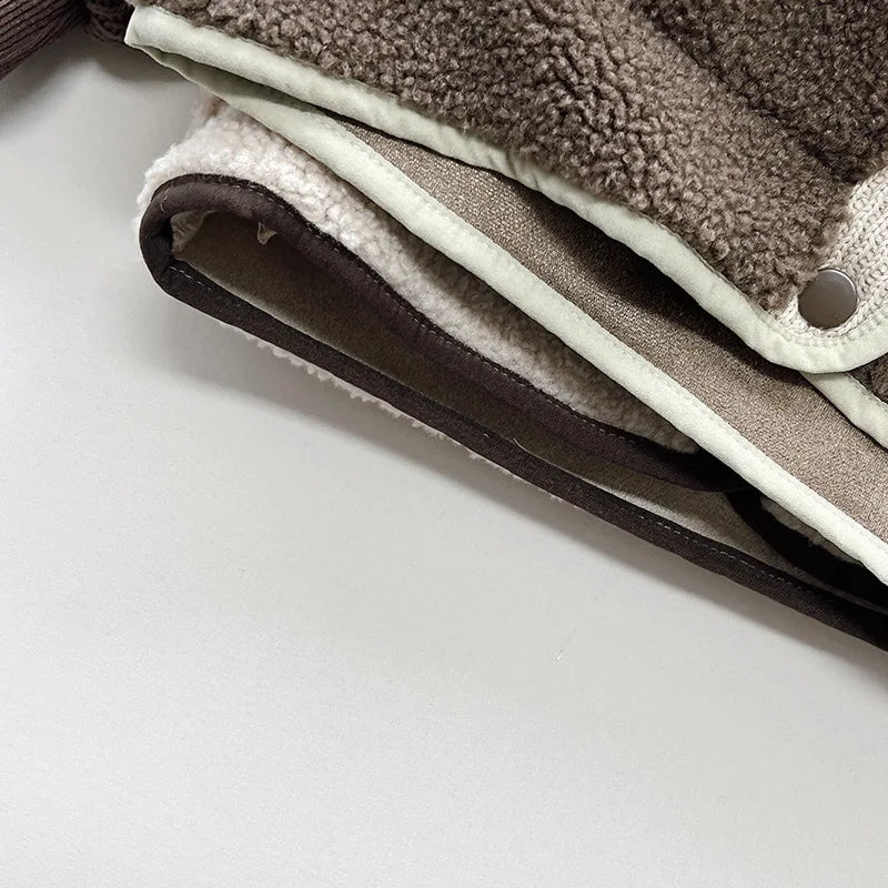 Unisex Patchwork Winter Jacket – Cozy Heavyweight Coat