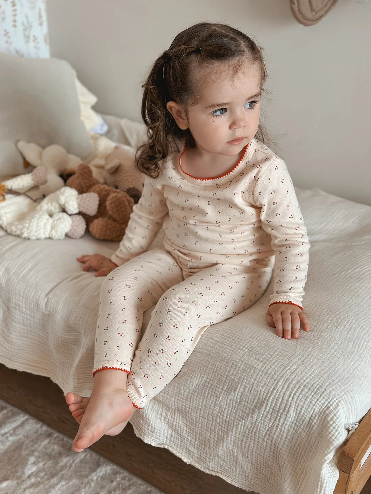 100% Cotton Long Sleeve Top Pant Suit Homewear