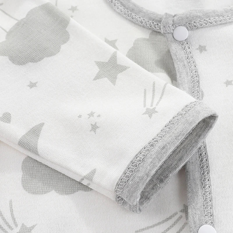 Lullaby Striped Cotton Baby Romper – Full-Sleeve Unisex Bodysuit