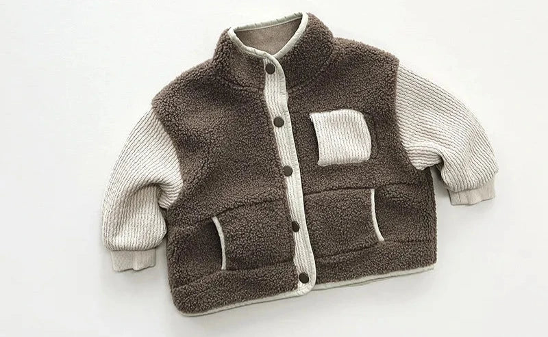 Unisex Patchwork Winter Jacket – Cozy Heavyweight Coat