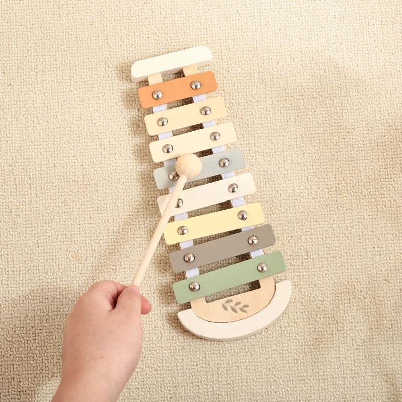 Wooden Musical Instrument Toy β Xylophone, Beads & Drum