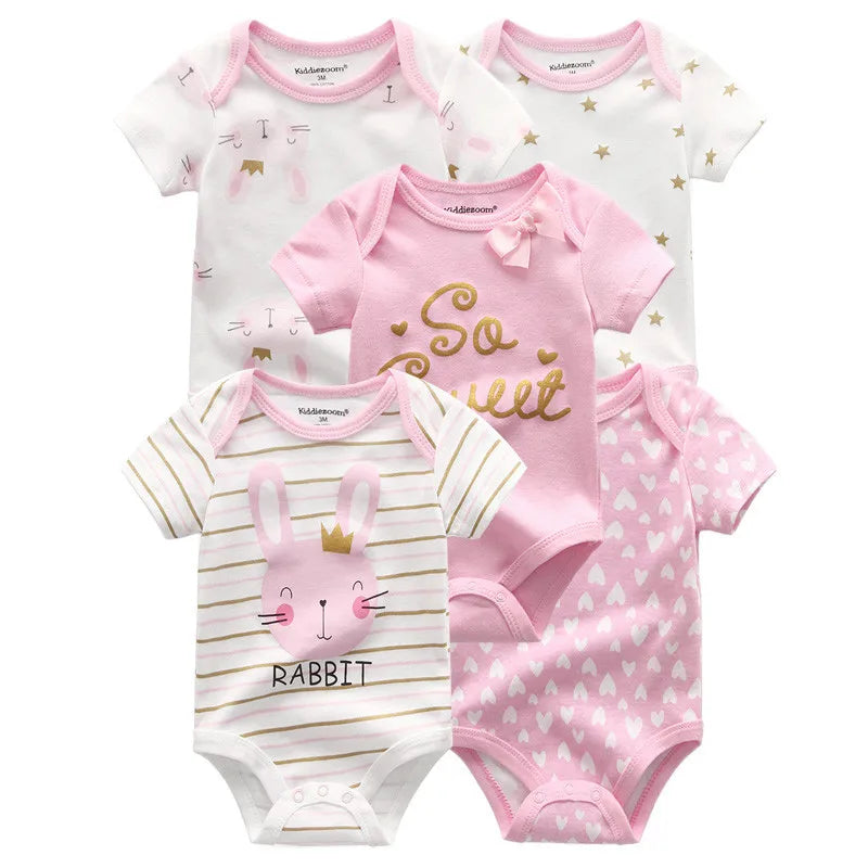 Lullaby 5-Piece Cotton Baby Bodysuit Set