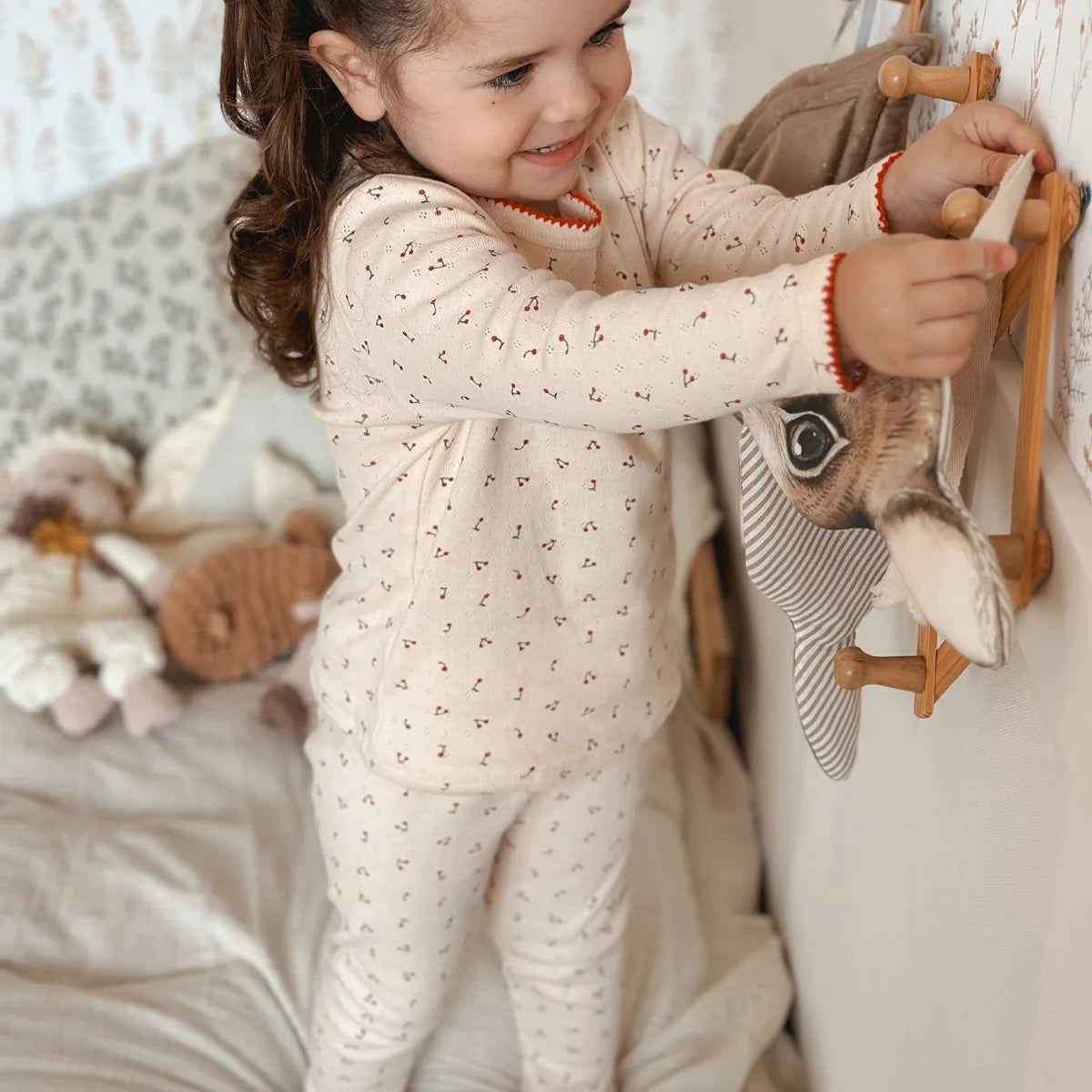 100% Cotton Long Sleeve Top Pant Suit Homewear