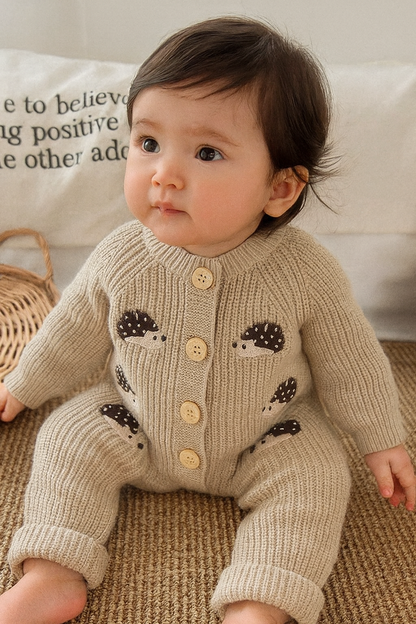 Soft Knit Baby Romper – Long Sleeve Unisex