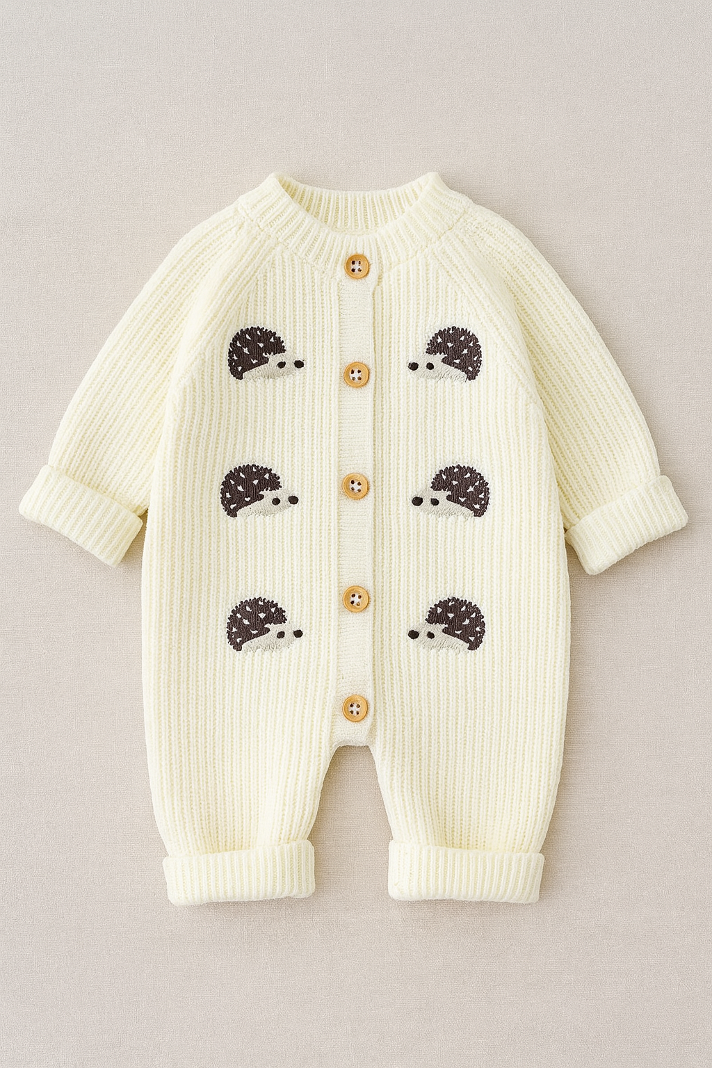 Soft Knit Baby Romper – Long Sleeve Unisex