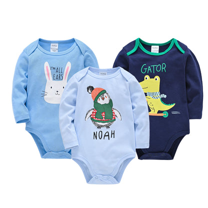 100% Cotton Long Sleeve Bodysuit -6/3PCS Long Sleeve