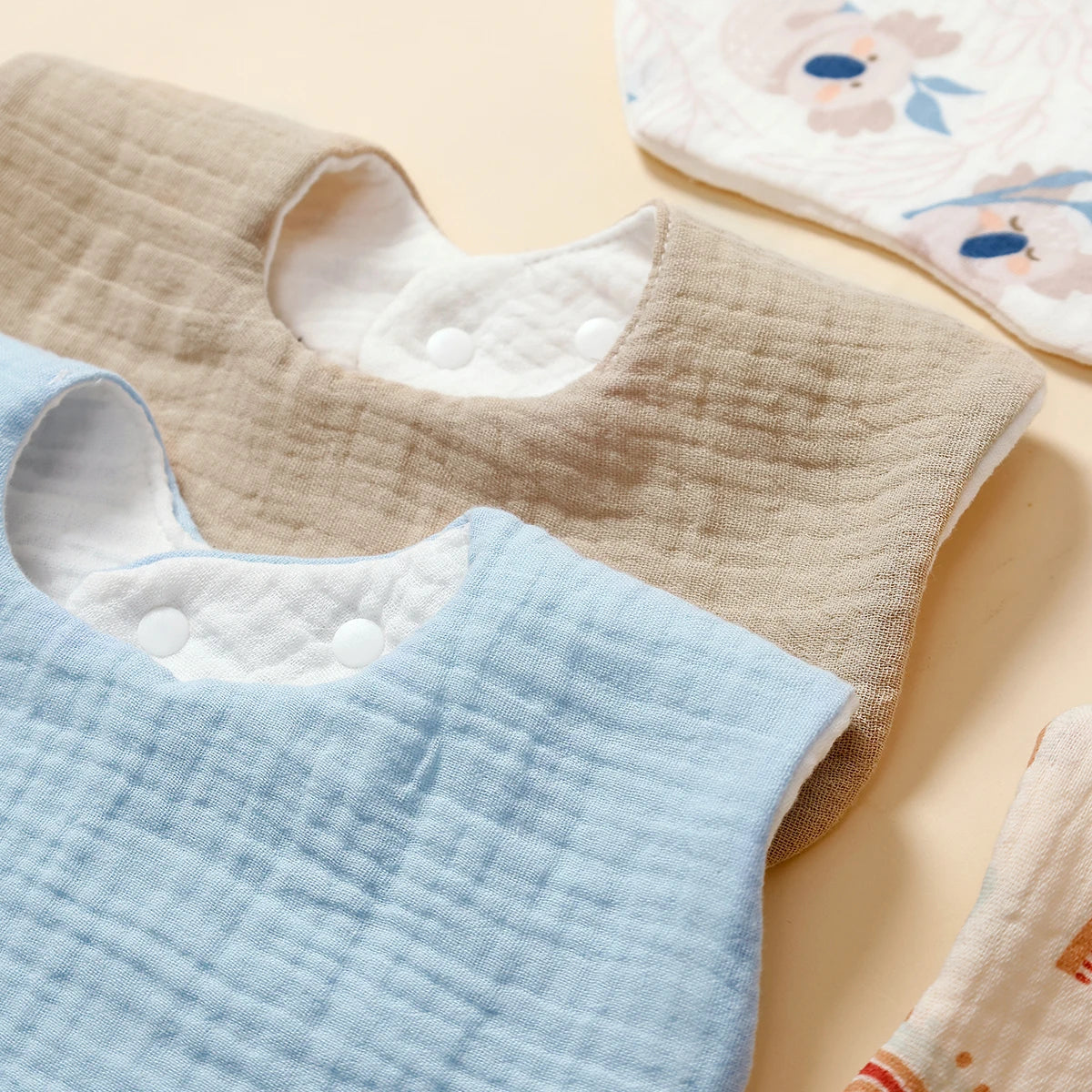 Lullaby Baby Bib – Cute Unisex Everyday Feeding Bib - Set 5 Pcs