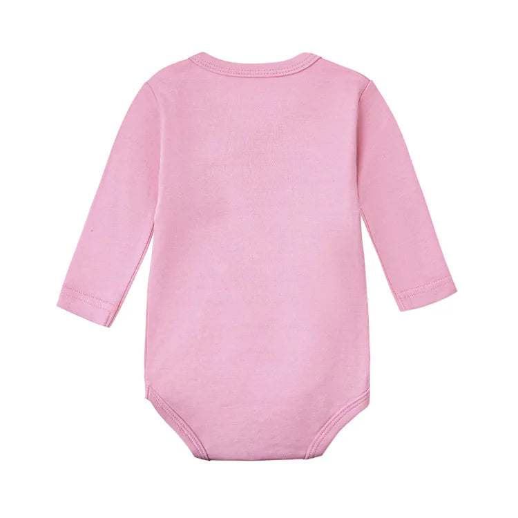 Lullaby Cotton V-Neck Baby Romper – Full-Sleeve Unisex Bodysuit