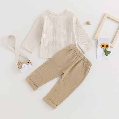 Outfit Set – Solid Long Sleeve Top & Pants