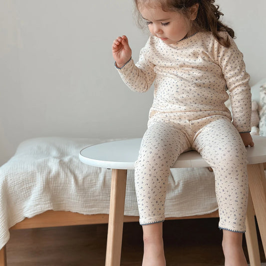 100% Cotton Long Sleeve Top Pant Suit Homewear