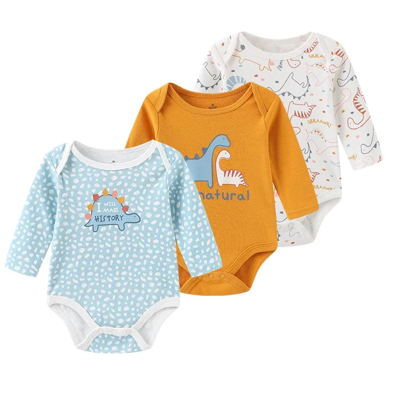 Lullaby Cotton Baby Bodysuit Pack – 3 Pcs