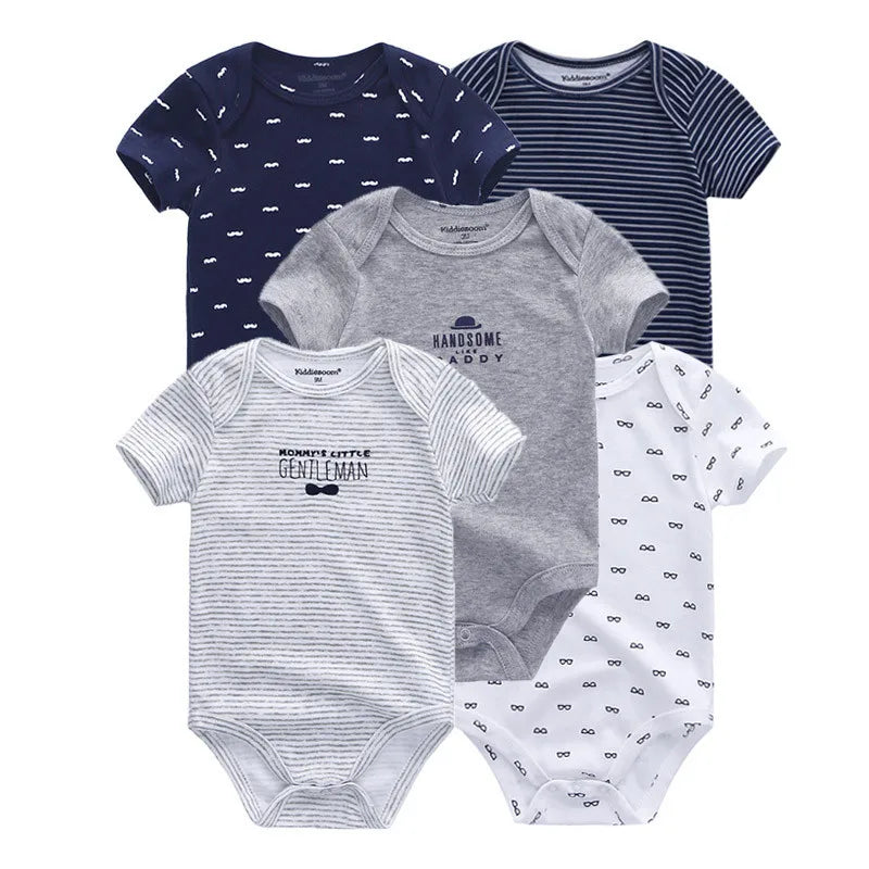 Lullaby 5-Piece Cotton Baby Bodysuit Set