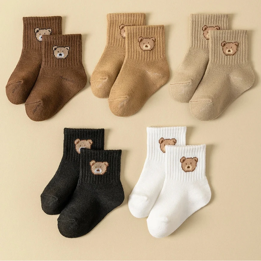 Unisex Baby Cartoon Socks – 5 Pairs