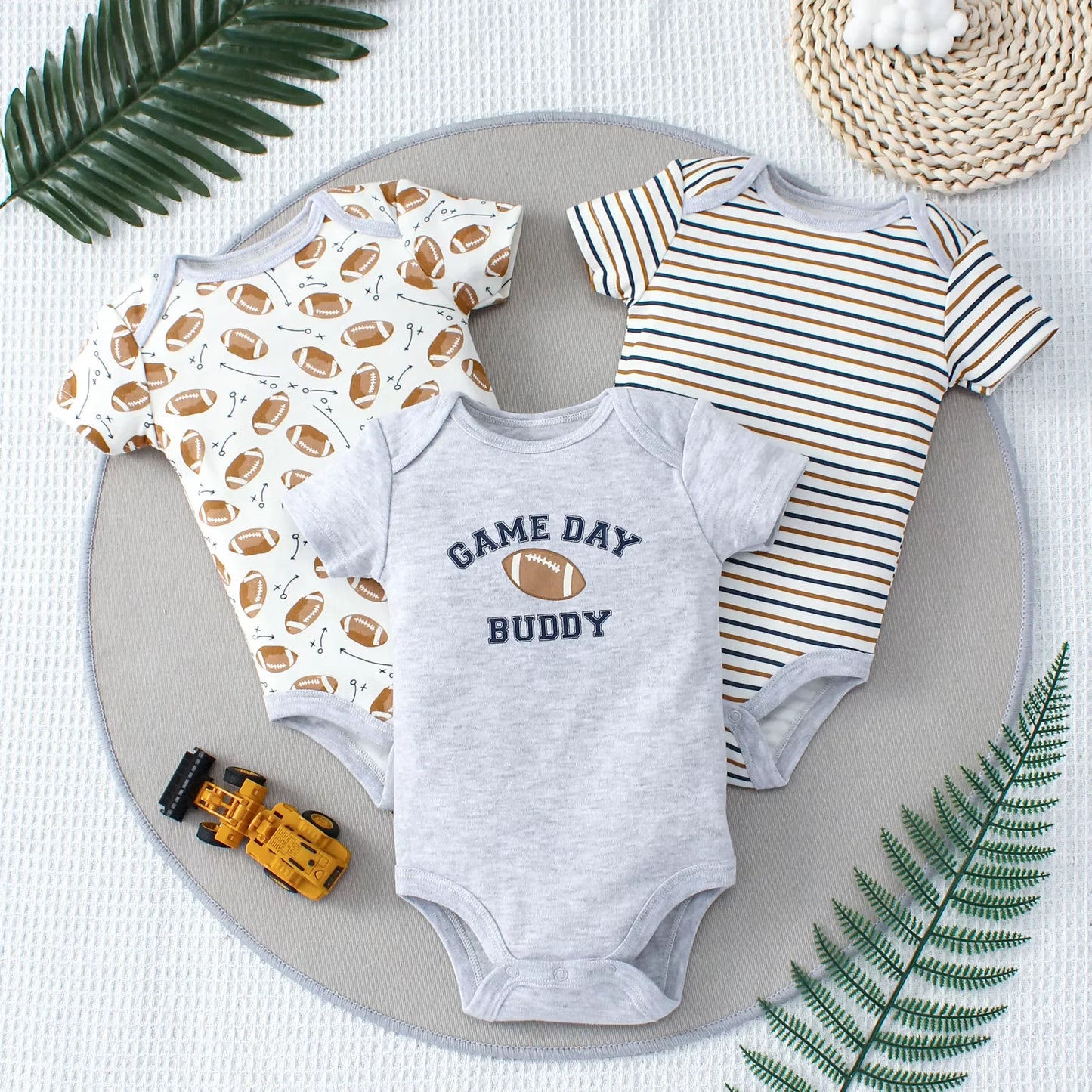 Lullaby Little Dino dude Bodysuit - Set 3Pcs