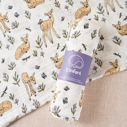 Lullaby 2-Layer Muslin Cotton Swaddle – 110×120 cm Baby Blanket
