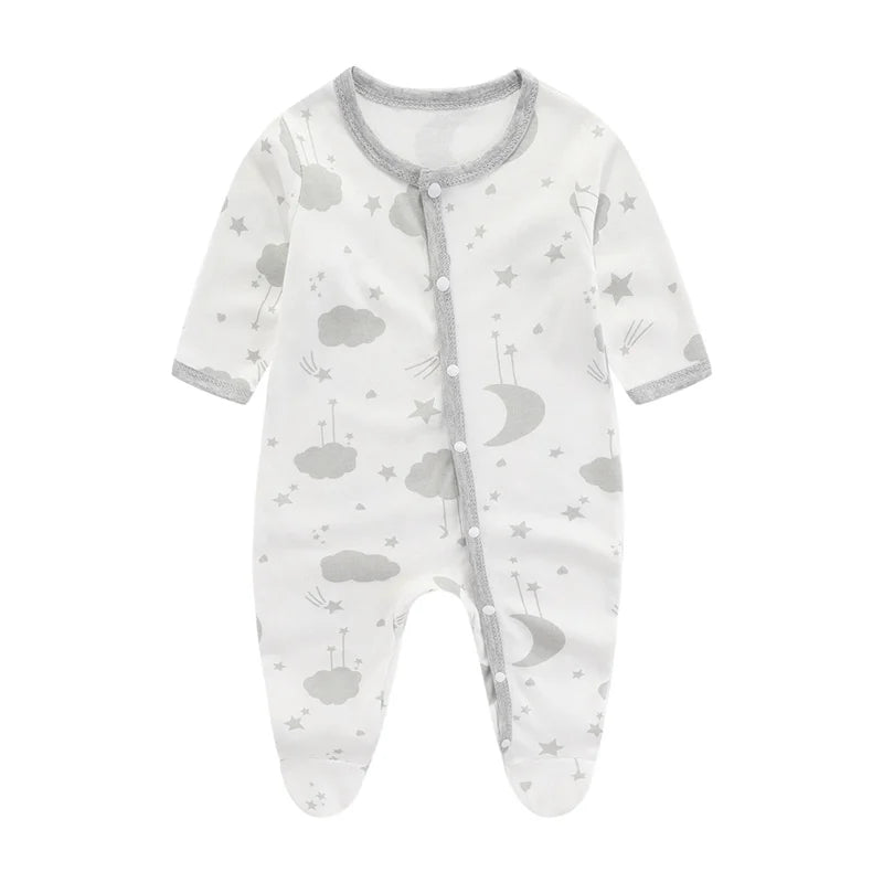 Lullaby Striped Cotton Baby Romper – Full-Sleeve Unisex Bodysuit