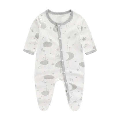 Lullaby Striped Cotton Baby Romper – Full-Sleeve Unisex Bodysuit