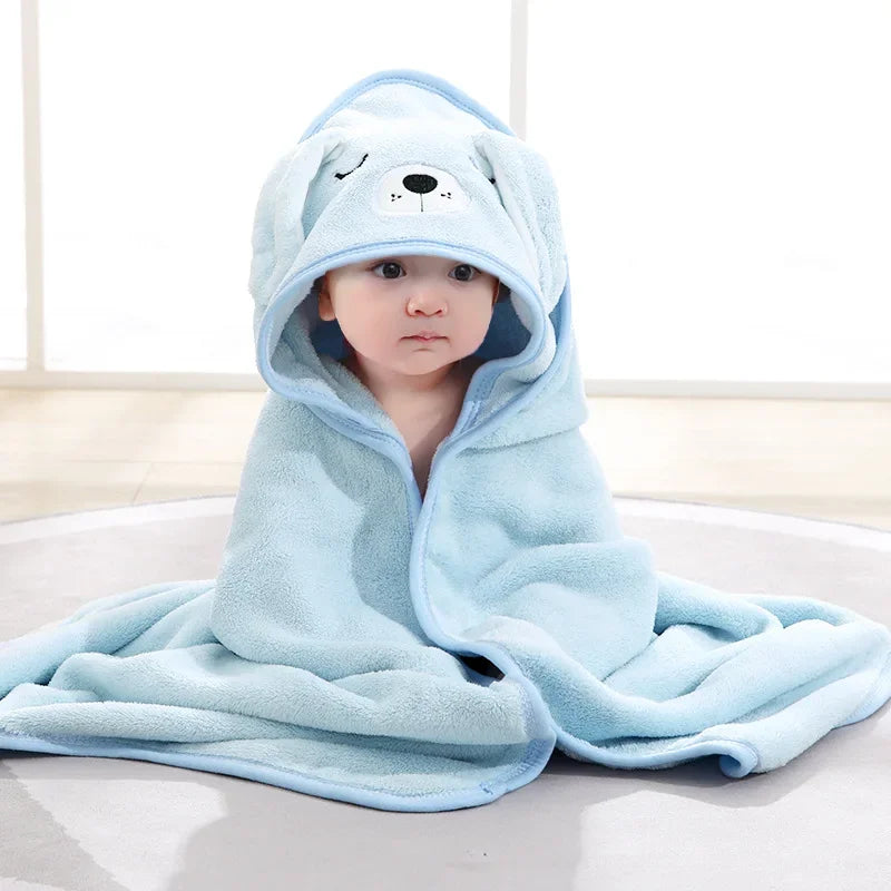 Hooded Bathrobe Towel – Coral Fleece Comfort