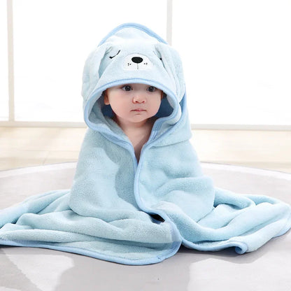 Hooded Bathrobe Towel – Coral Fleece Comfort