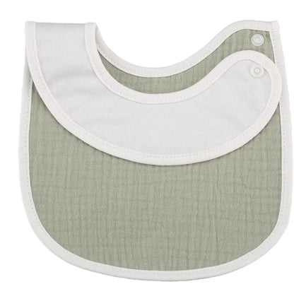 2pcs cotton waterproof baby bibs