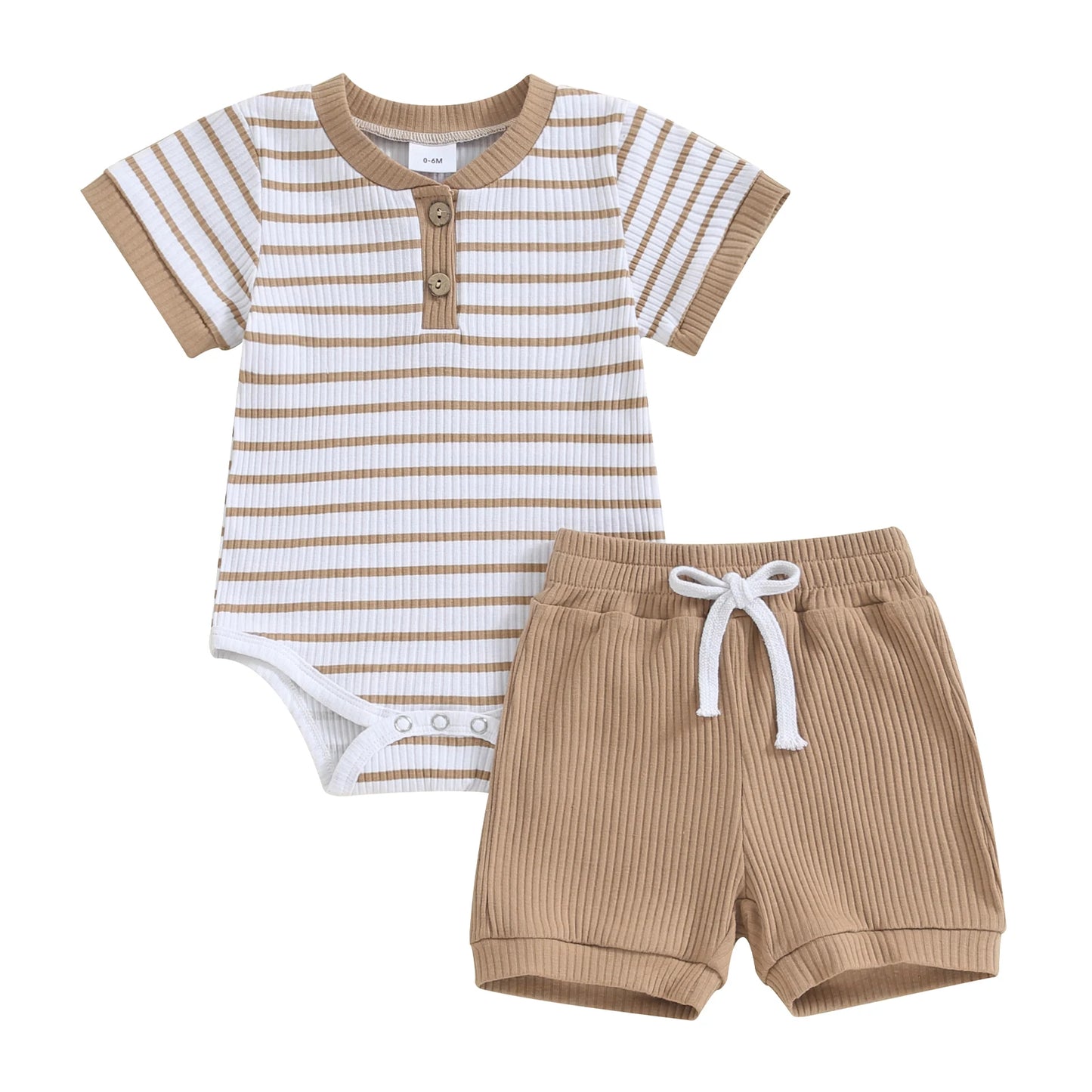 Lullaby Striped Cotton Baby Set – 2 Pcs