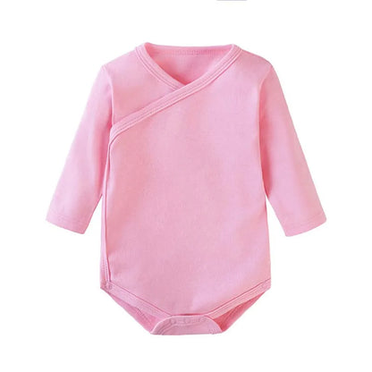 Lullaby Cotton V-Neck Baby Romper – Full-Sleeve Unisex Bodysuit