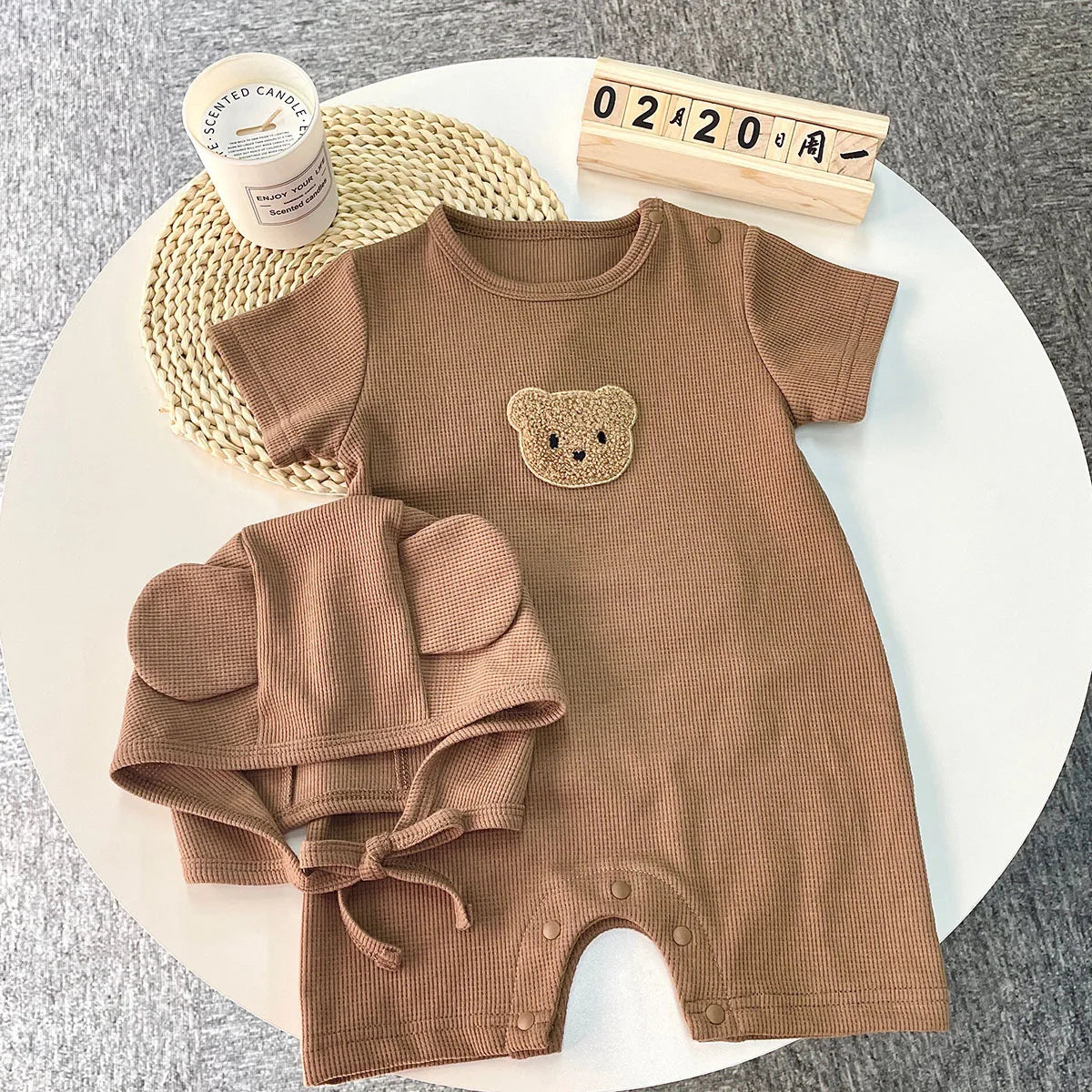 Lullaby’s Cotton Patch Bear Baby Romper
