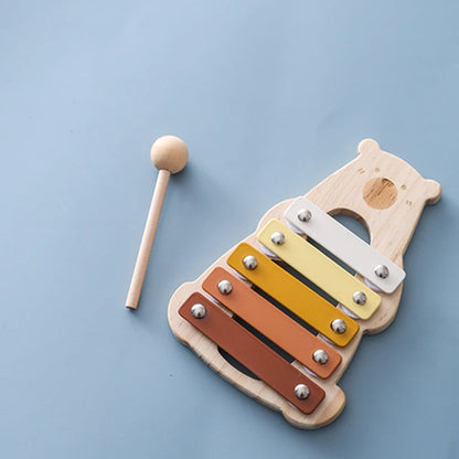 Wooden Musical Instrument Toy – Xylophone, Beads & Drum
