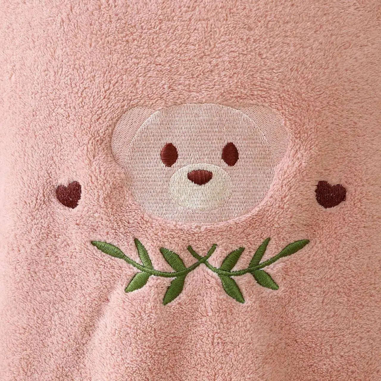 Hooded Bath Towel Cloak – Soft Coral Fleece
