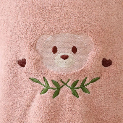 Hooded Bath Towel Cloak – Soft Coral Fleece