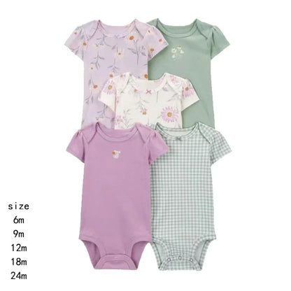 Lullaby Cotton Baby Romper – European Style  5 Pcs Set