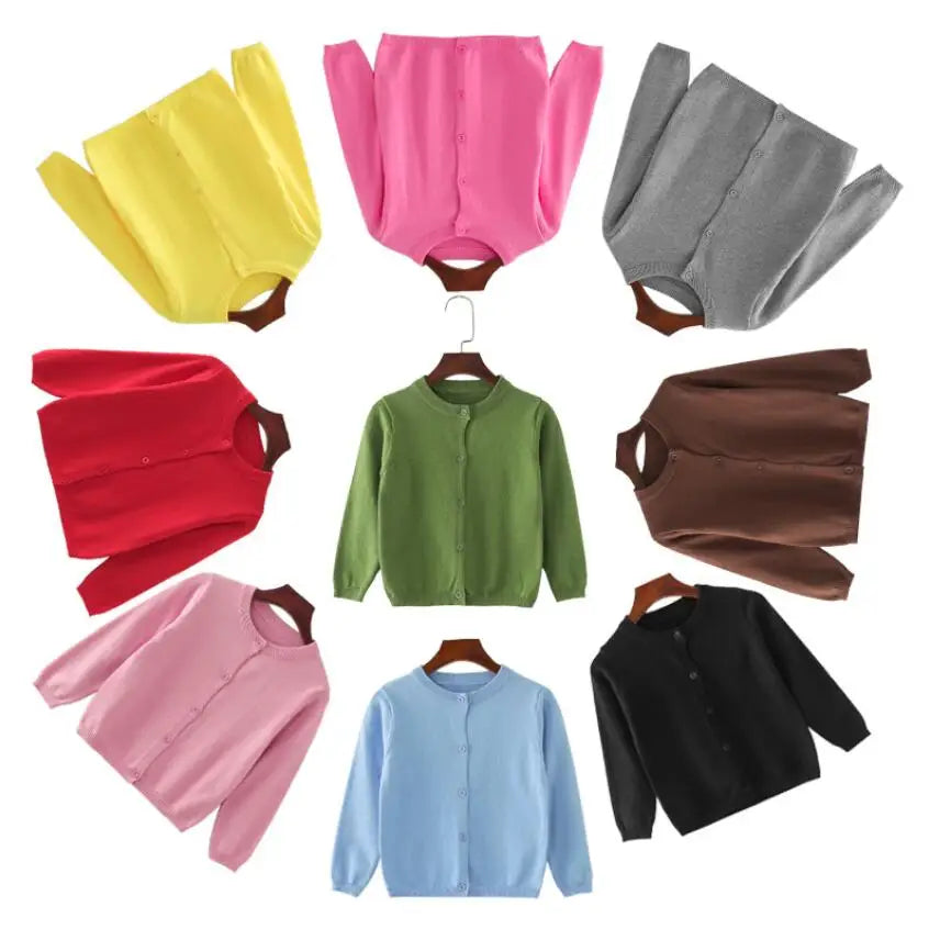 New Girls Cardigan Sweater Coat Spring Autumn Children Casual Jacket Toddler Baby Kids Wool Knitted Cardigan For Boys 1-5 Years