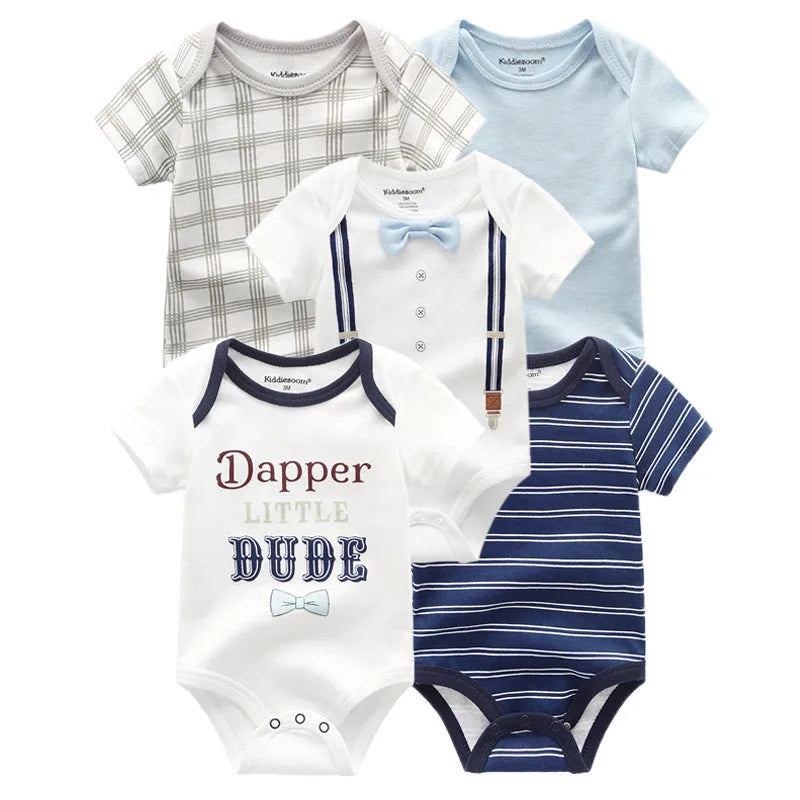 Lullaby 5-Piece Cotton Baby Bodysuit Set