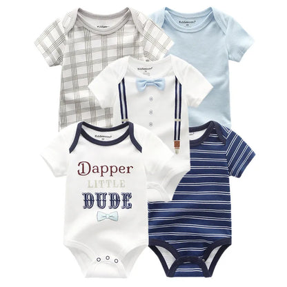 Lullaby 5-Piece Cotton Baby Bodysuit Set