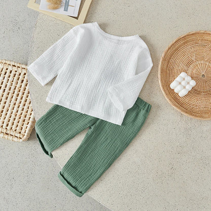 Outfit Set – Solid Long Sleeve Top & Pants