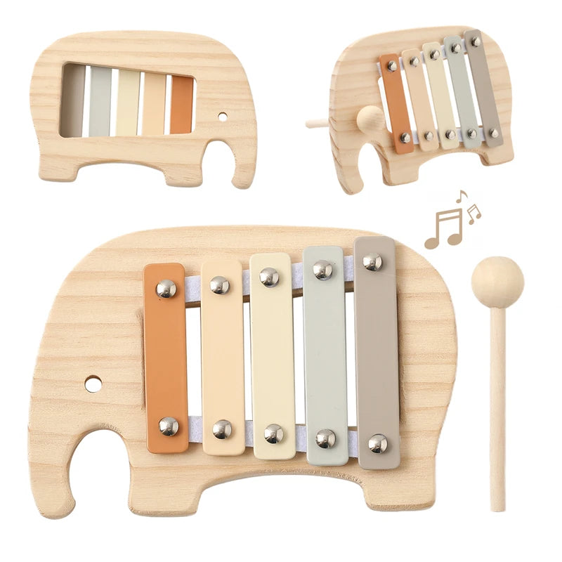 Wooden Musical Instrument Toy – Xylophone, Beads & Drum