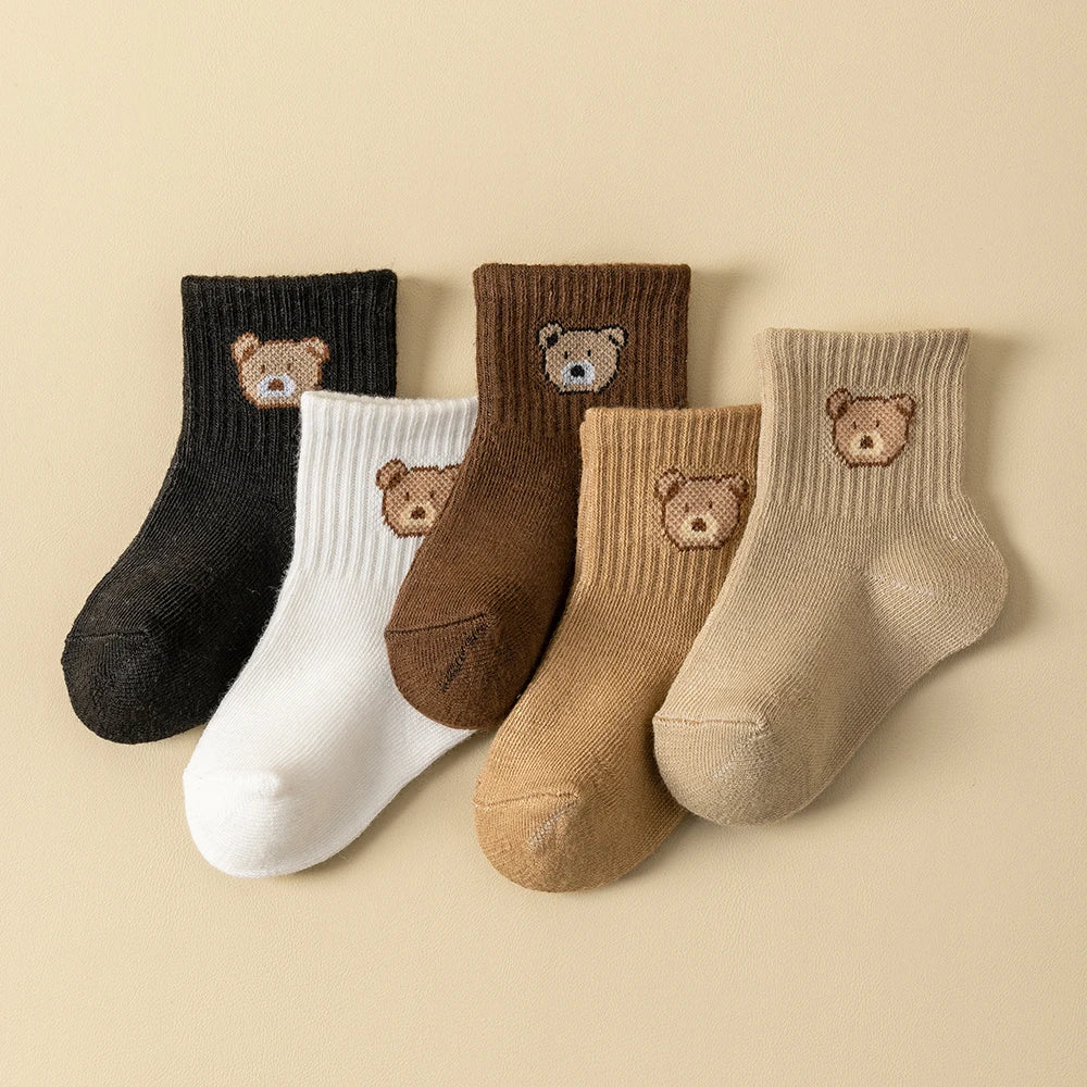 Unisex Baby Cartoon Socks – 5 Pairs