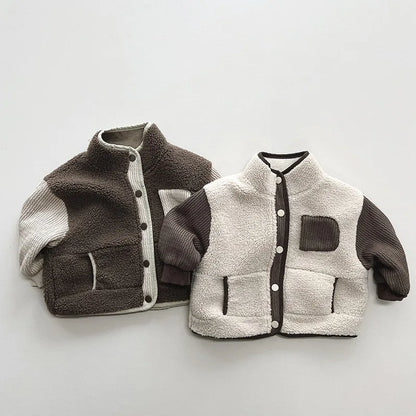 Unisex Patchwork Winter Jacket – Cozy Heavyweight Coat