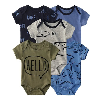 Lullaby 5-Piece Cotton Baby Bodysuit Set