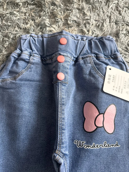 Girls’ Printed Jeans – Casual High-Waist Style (4–6Y)