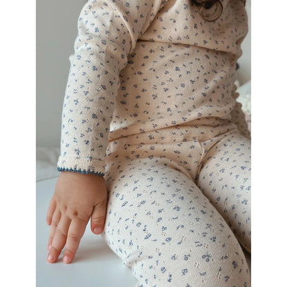 100% Cotton Long Sleeve Top Pant Suit Homewear
