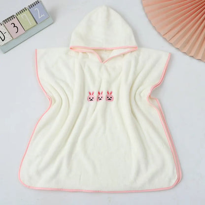 Hooded Bath Towel Cloak – Soft Coral Fleece