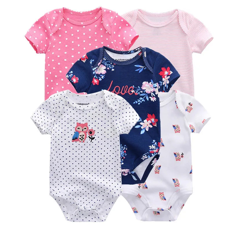 Lullaby 5-Piece Cotton Baby Bodysuit Set