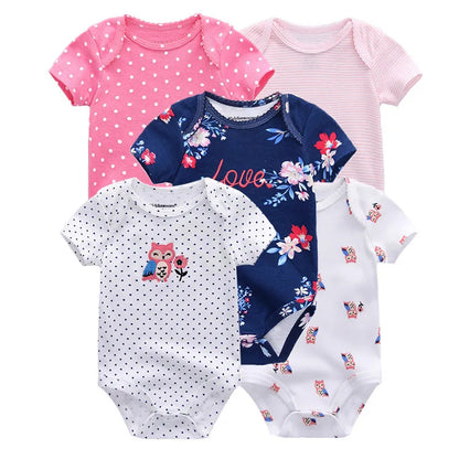 Lullaby 5-Piece Cotton Baby Bodysuit Set